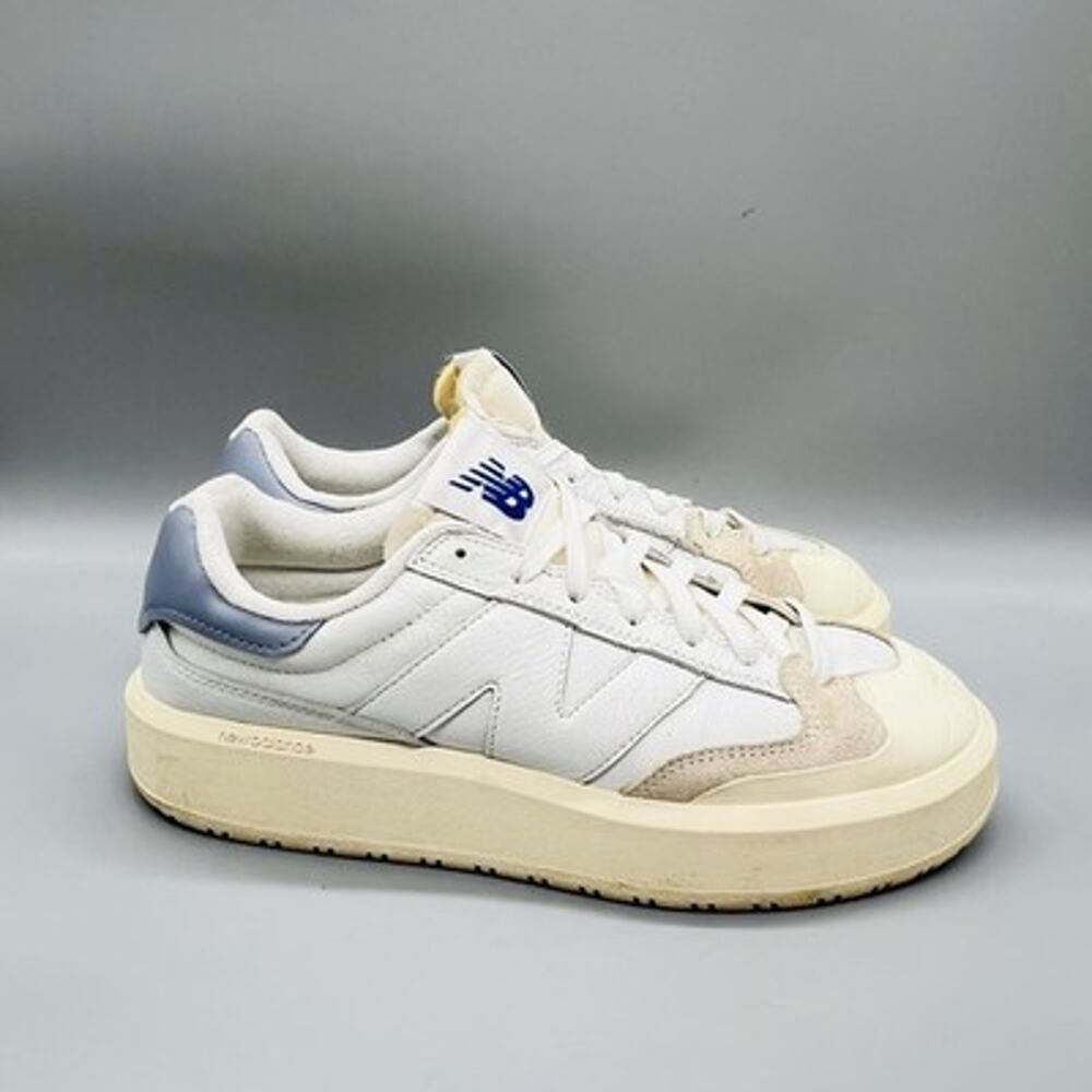 New Balance Shoes Mens 9 White Leather CT302 Court Low Top Sneakers Comfort